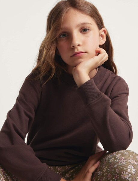 BUZO INFANTIL EN ALGODÓN - MARRÓN VERDE