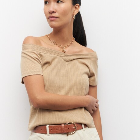 TOP ISIDRO Beige Melange