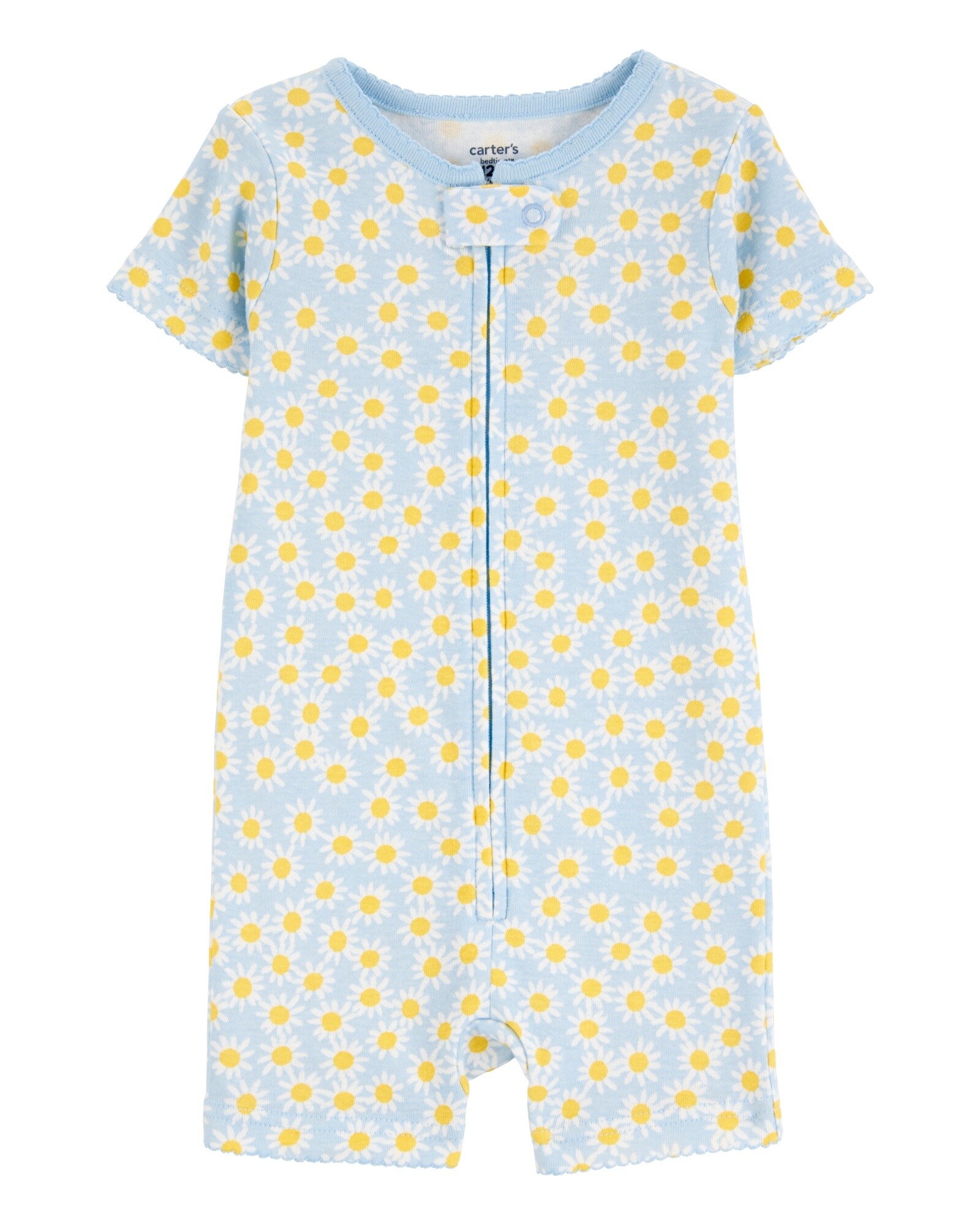 Pijama corto una pieza de algodón, diseño margaritas Sin color