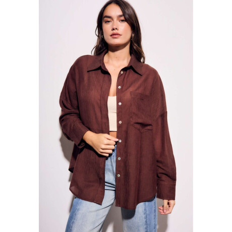 Camisa Tencel Chocolate