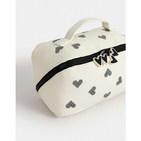 Portacométicos Valija Flores Blanco Crudo