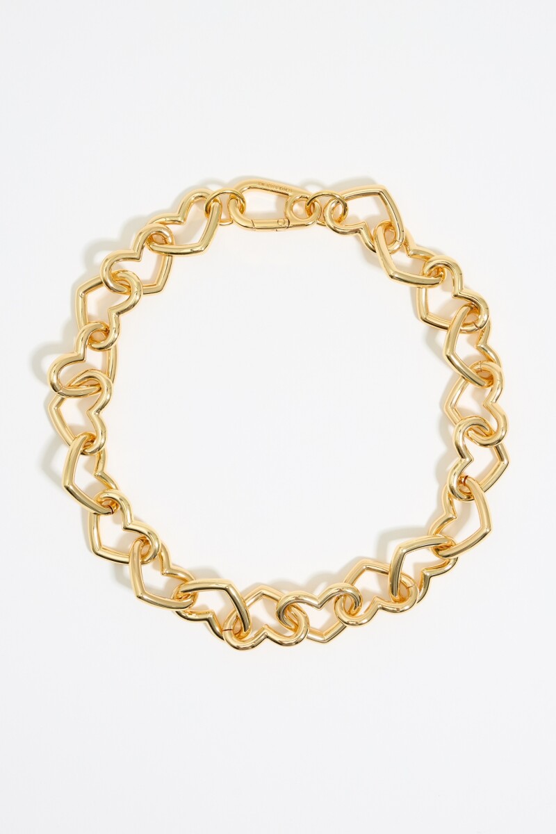 COLLAR CADENA CORAZONES Oro