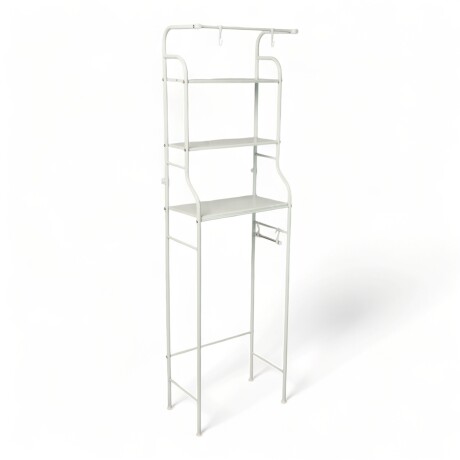 Mueble Metal Organizador Rack Sobre Inodoro tres estantes Blanco