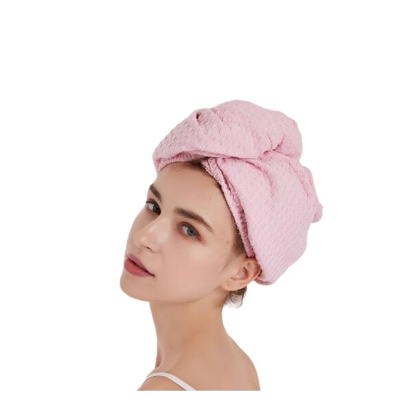 Toalla de cabello rosa