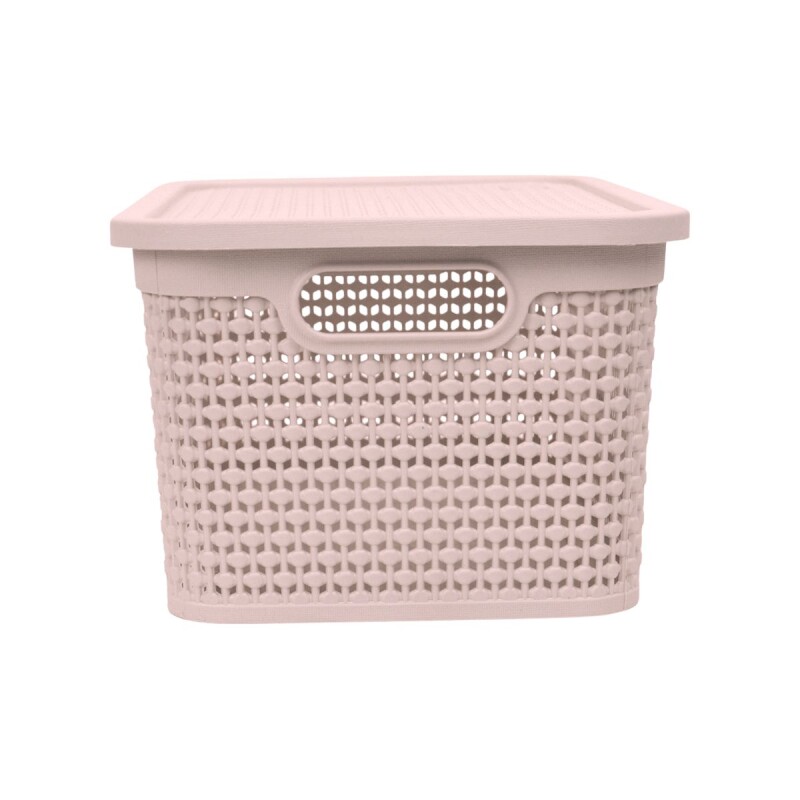 Set x3 Caja simil ratán 7,5lts ROSADO