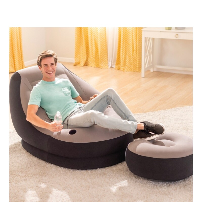 INTEX SILLÓN INFLABLE 99 X 130 X 76 CM CON POSAVASOS + APOYAPIES 64 X 28 CM Intex Sillón Inflable 99 X 130 X 76 Cm Con Posavasos + Apoyapies 64 X 28 Cm