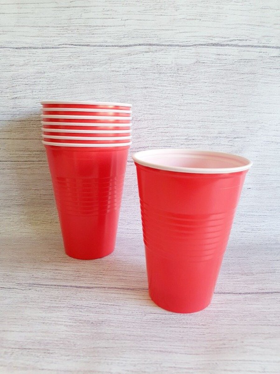 Vaso 350ml Diferentes colores x50un - Rojo 