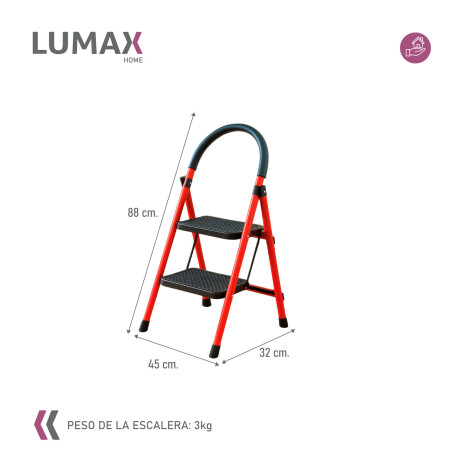 Escalera Tijera 2 Escalones De plastico Rojo/Negro