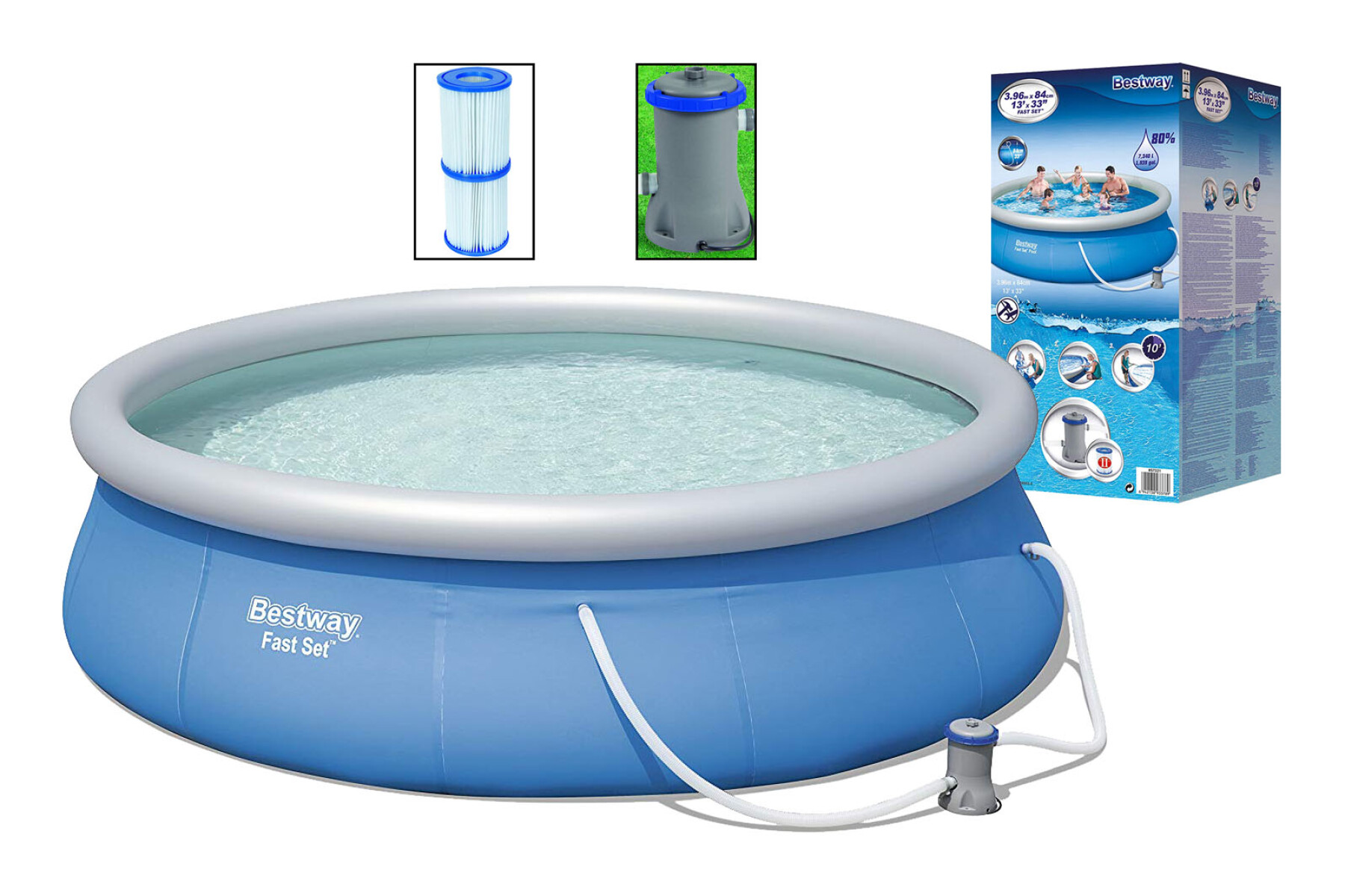 Piscina gomon 5377 litros. Con bomba y filtro. 366x76cm. 