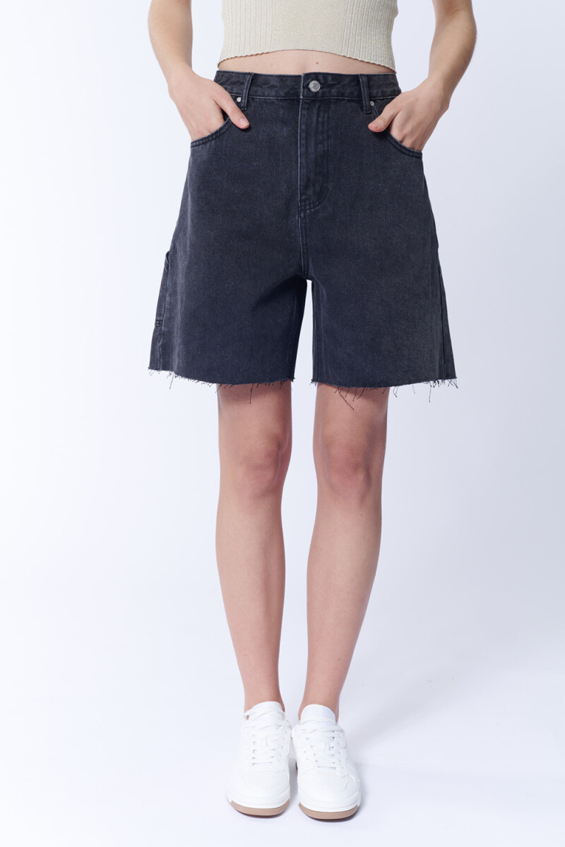 Bermuda Jean Oversize Negra