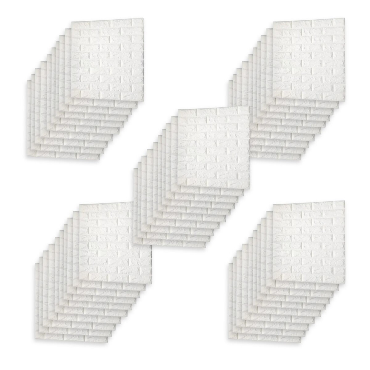 50 Placas Revestimiento Pared Autoadhesiva 70x77cm Promo X50 - Blanco 