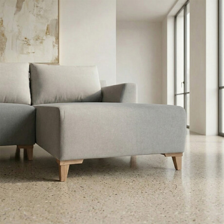 Rinconera Gino - Tela Microfibra - Chaise derecho TC1009 (Plata)