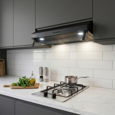 Extractor Purificador Nubia 60CM de Negro Pack De Extractor Purificador Nubia + Anafe A Gas Vulcano Dou 2 Acero inoxidable