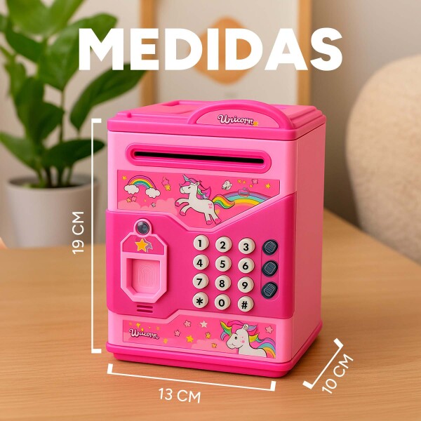 Alcancía Infantil Caja Fuerte Juguete Con Sonido Luces Variante Color Rosa