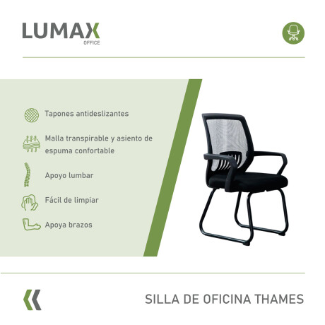 Silla oficina Thames ergonómica fija Negro