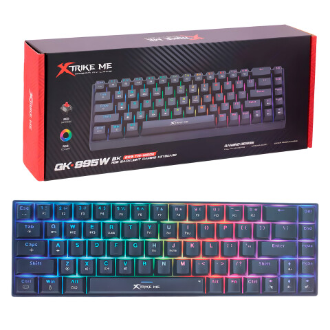 Teclado Mecánico Inalámbrico Gamer RGB Xtrike Me GK-995W BK Color Negro