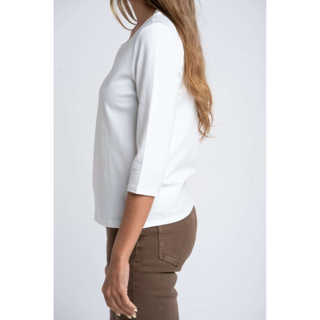 Remera Manga 3/4 Algodon Elastano Nacar