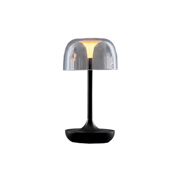 Lámpara de mesa negra LED inalám. USB cálida dimm AI9856
