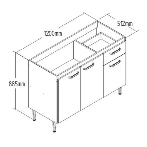 COMBO COCINA 1.20 MT AEREO + BAJO MESADA - NOGAL/BEIGE COMBO COCINA 1.20 MT AEREO + BAJO MESADA - NOGAL/BEIGE