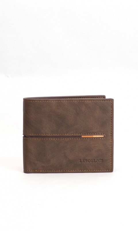 BILLETERA HOMBRE VAN GOGH TOPO C/ GUARDA MARRON