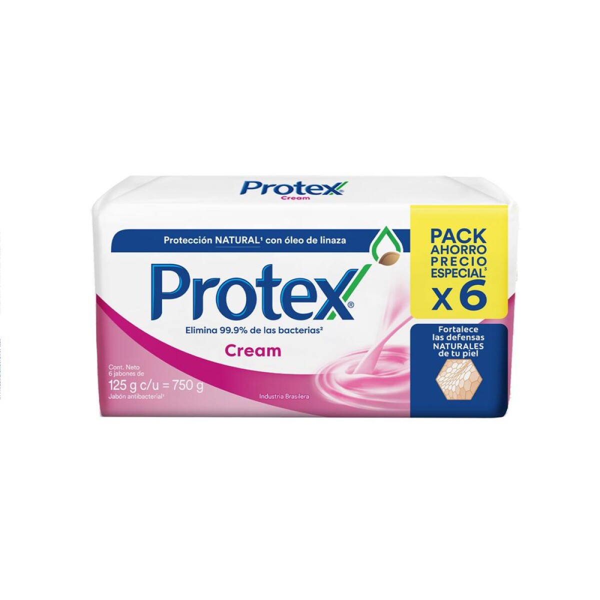 Jabón en Barra Protex Cream 125g 6 Unidades 