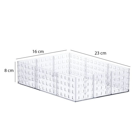 Caja Organizadora Apilable Quadratta Símil Cristal 23x16x8Cm Transparente