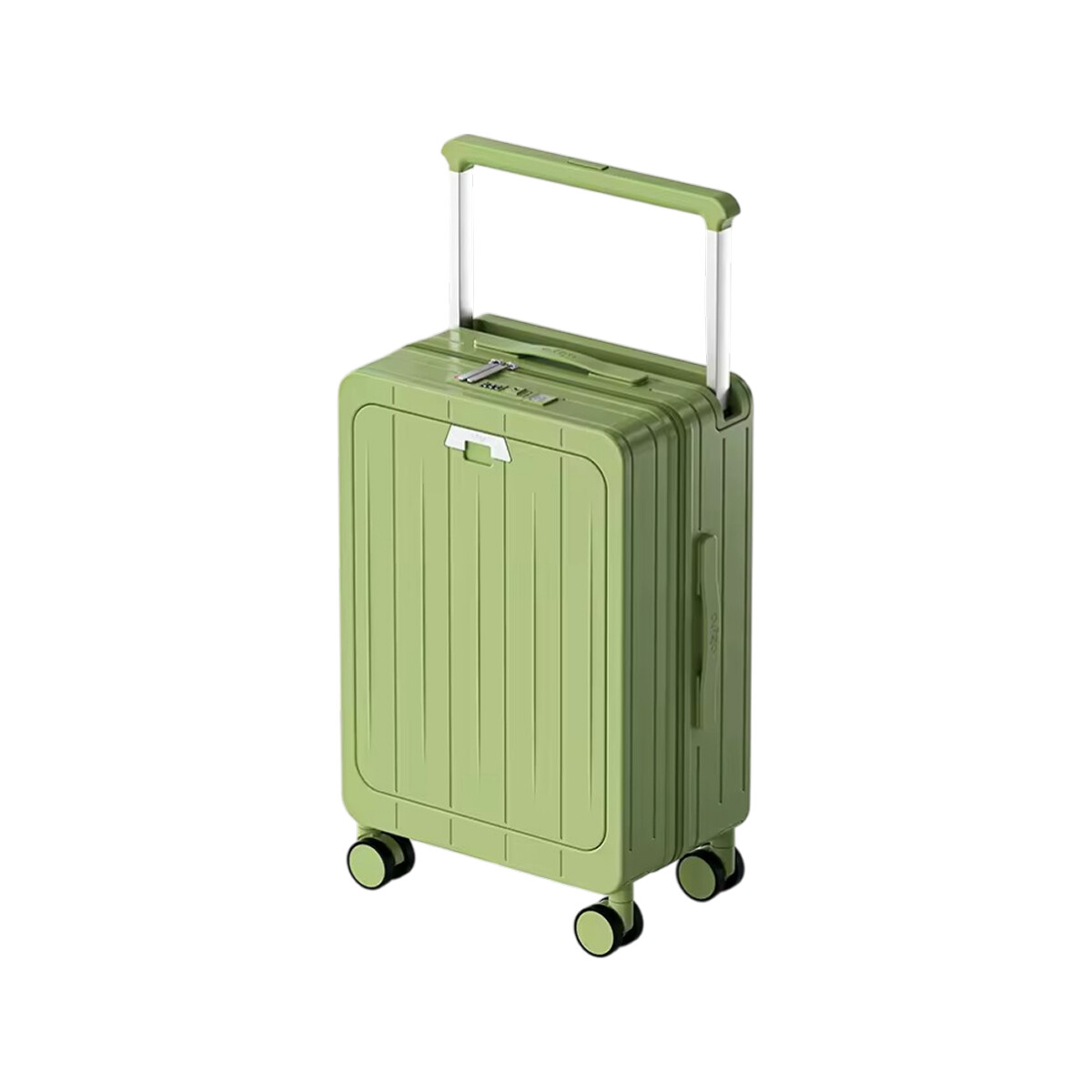 Valija carry on rí­gida con apertura delantera y cargador USB - Verde 