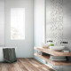 Ceramica Decorada Flores 33X57Cm Pared GAMAS DE BLANCO
