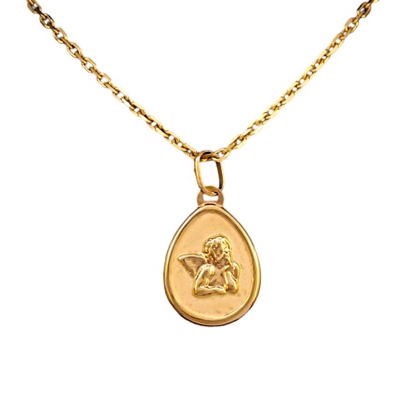 Dije Ángel de la guarda-Oro bajo-Sin Piedra-CP8598 sinpiedra