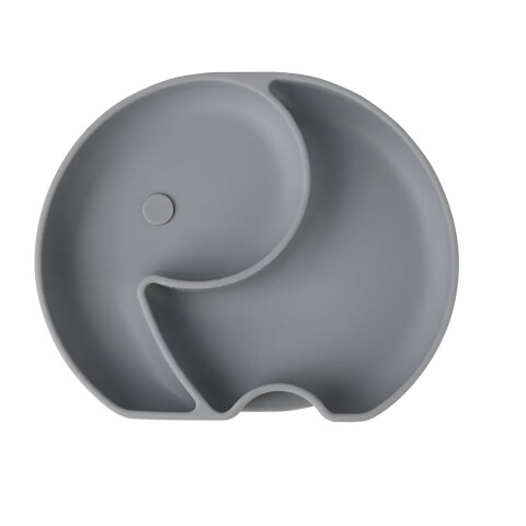 Plato de silicona diseño elefante Gris