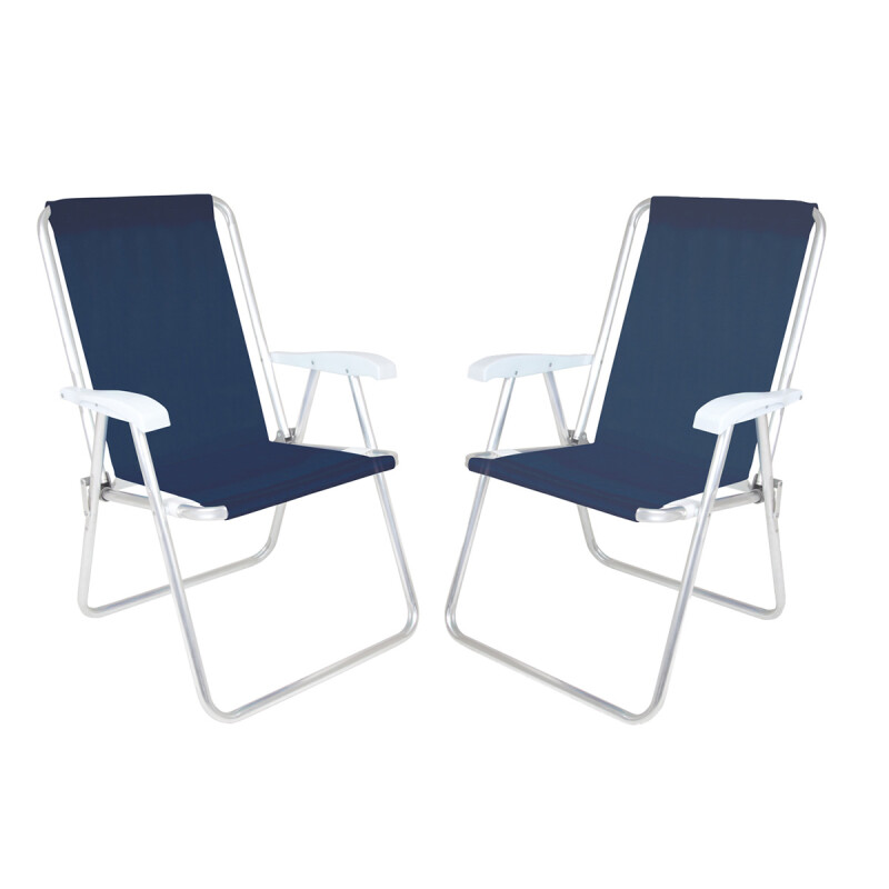 Set X 2 Sillas Altas Conforto Sannet Aluminio AZUL OSCURO