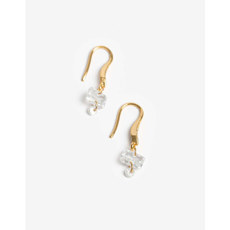 Aros Cortos Con Cubic Zirconia Dorado