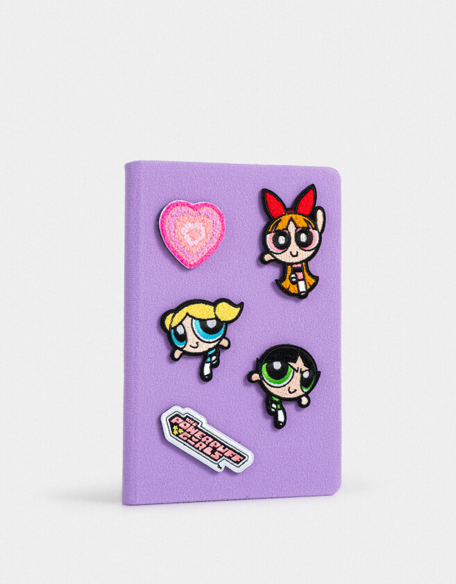 Anotadores Cuadernos y Memos Cuaderno A5 Parches "chicas Superpoderosas" - Violeta Lila