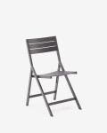 Silla de exterior plegable Torreta de aluminio con acabado gris oscuro Silla de exterior plegable Torreta de aluminio con acabado gris oscuro