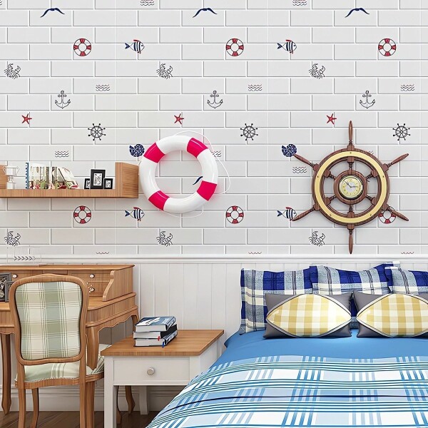 Revestimiento Autoadhesivo Pared Infantil X20 Calidad Variante Náutico