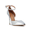 Zapato Mujer Vizzano Metalizado Taco Alto Plata