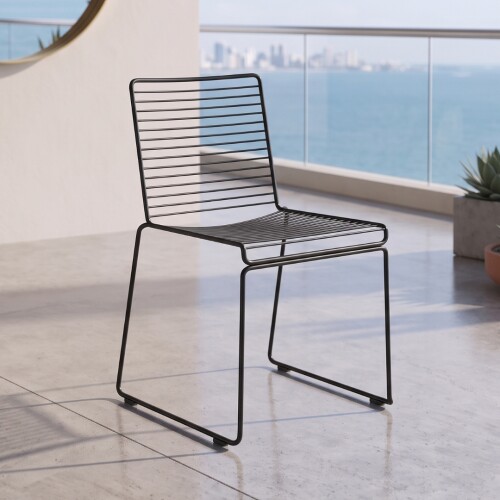 Silla De Exterior Metal Apilable Negro