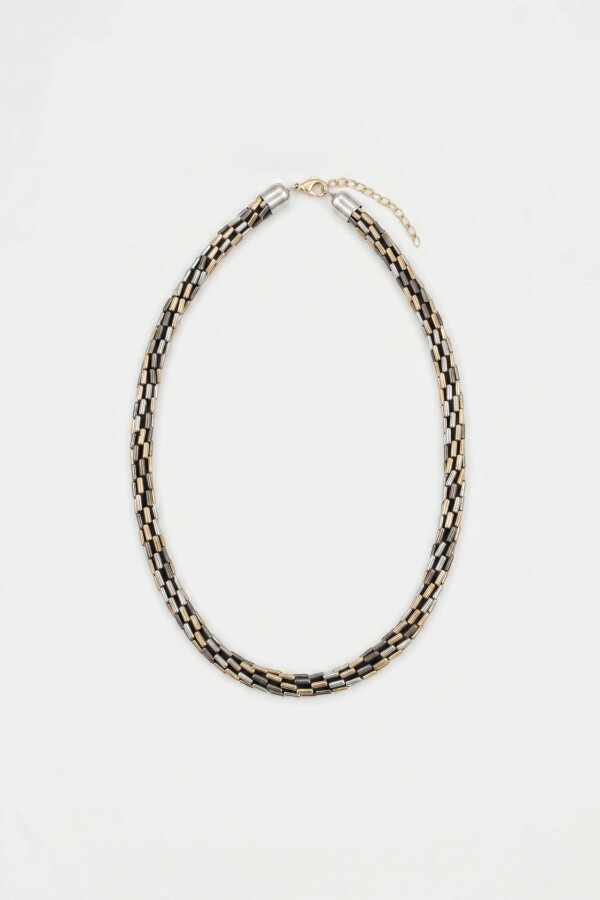 COLLAR METALLIC BEADS Plata