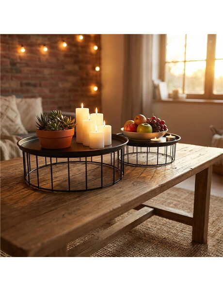 SET X2 PLATO SOPORTE METALICO 30x9/25x9CM NEGRO SET X2 PLATO SOPORTE METALICO 30x9/25x9CM NEGRO