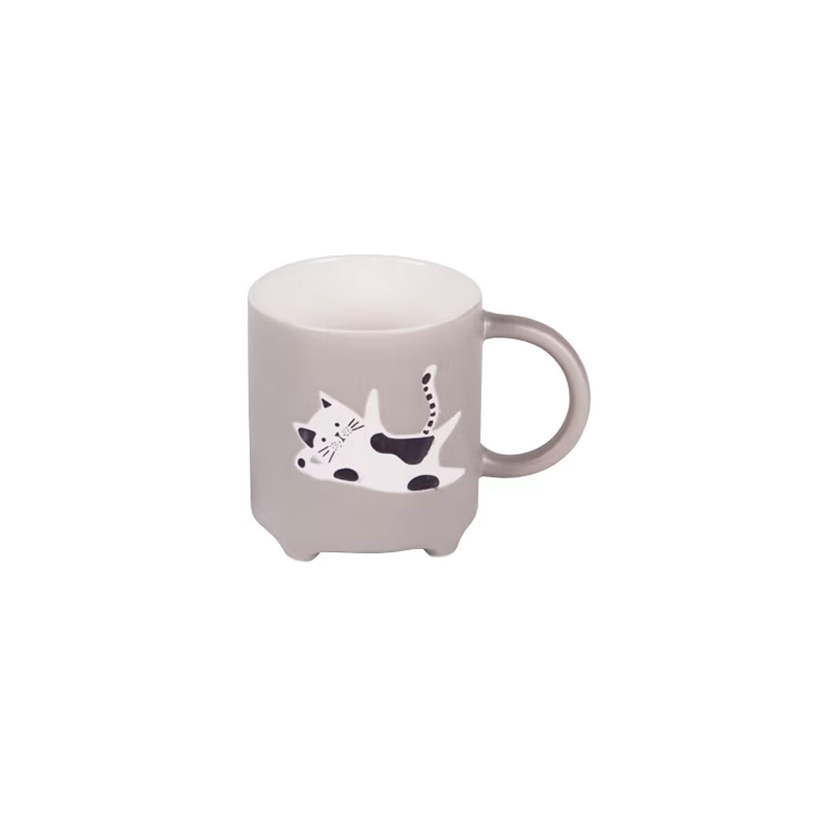 Taza Cerámica Animalitos Ilustrados – 390ml - Gris 