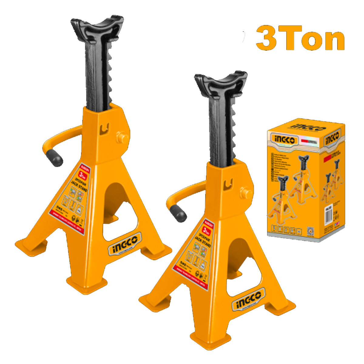 SET X2 SOPORTE CABALLETE GATO HIDRAULICO 3TON INGCO HJS0301 