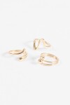 Set de 3 anillos wavy dorado