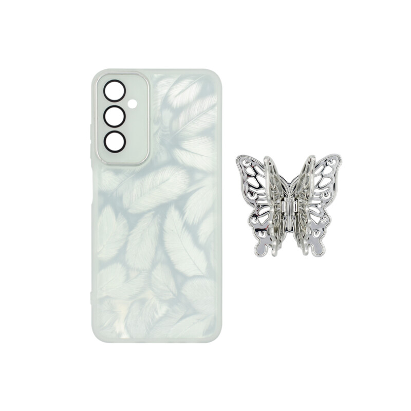 Protector para Samsung Galaxy A05S plumas con mariposa Protector Para Samsung Galaxy A05s Plumas Con Mariposa