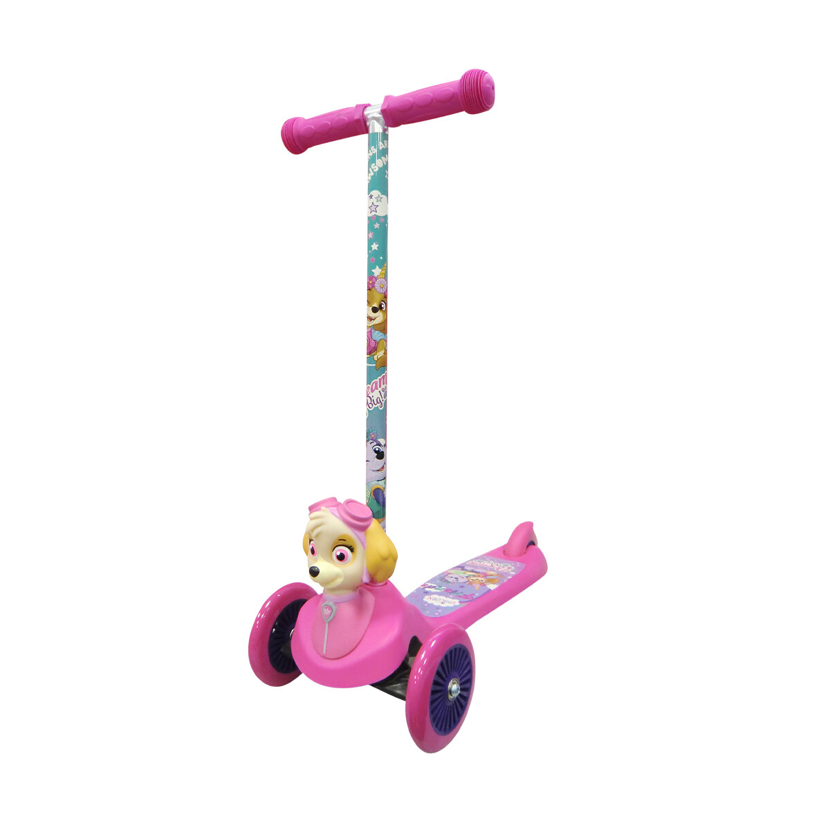 Monopatín Infantil 3d Paw Patrol Con 3 Ruedas Oficial - ROSA 