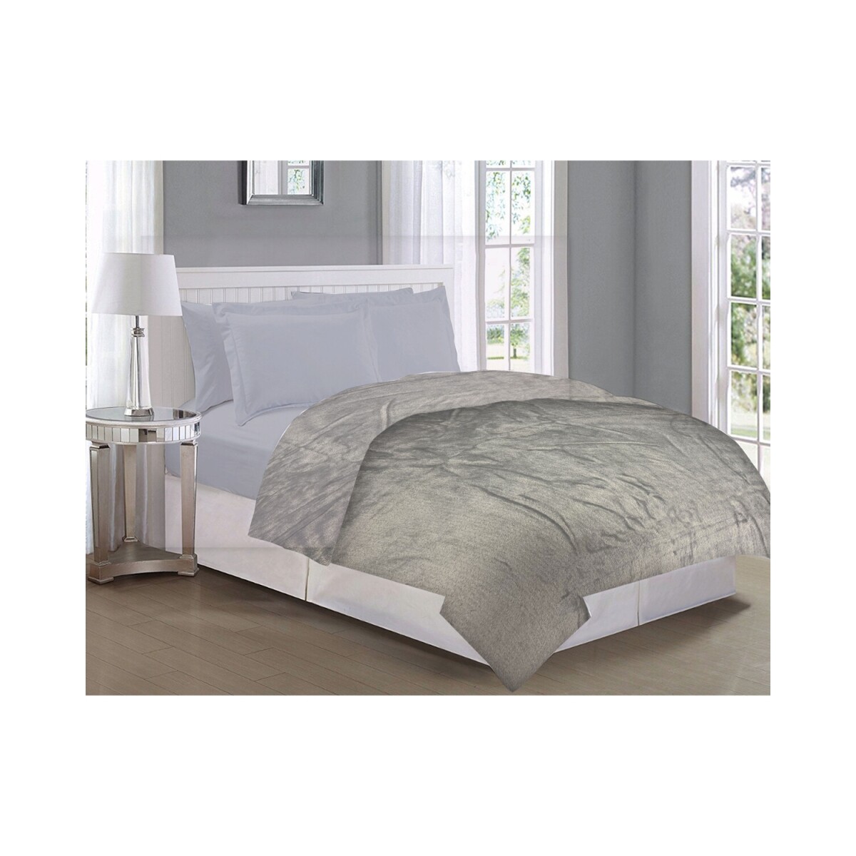 Frazada Soft Home Class Dohler de 2 plazas en poliéster - Gris 