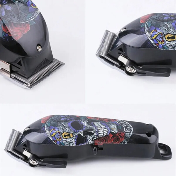 Maquina Cortapelo Profesional Inalambrica Barberia Kemei Variante Modelo Calavera