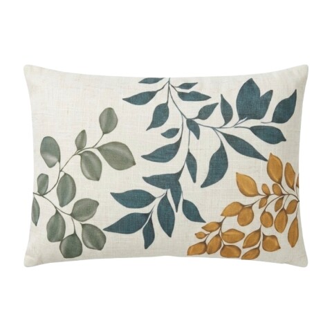 COJIN RECT BEIGE ESTAMP HOJAS 30X50CM Unica