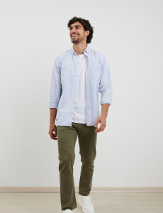 012584 CAMISA HARRY Celeste/blanco