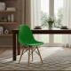 Silla Eames Lumax De Diseño Moderno Con Asiento Liso Y Patas De Madera Para Hogar Verde