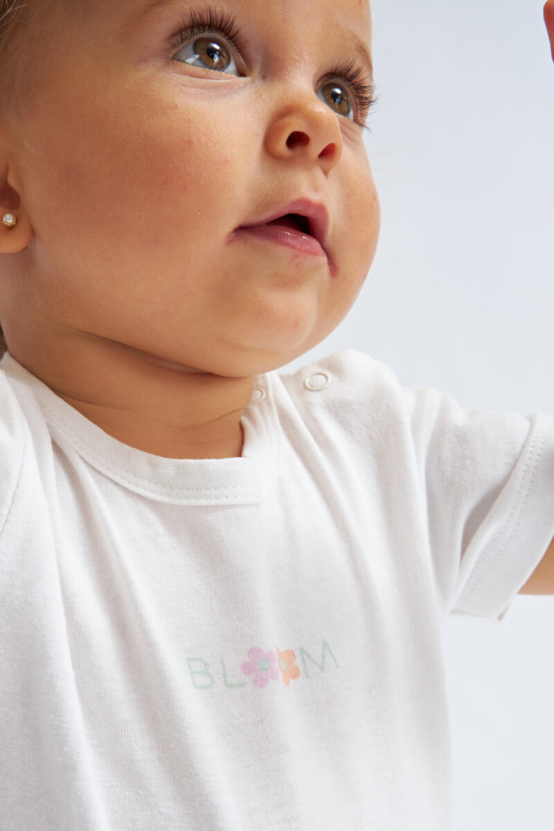 Body manga corta Estampado Bloom - Blanco
